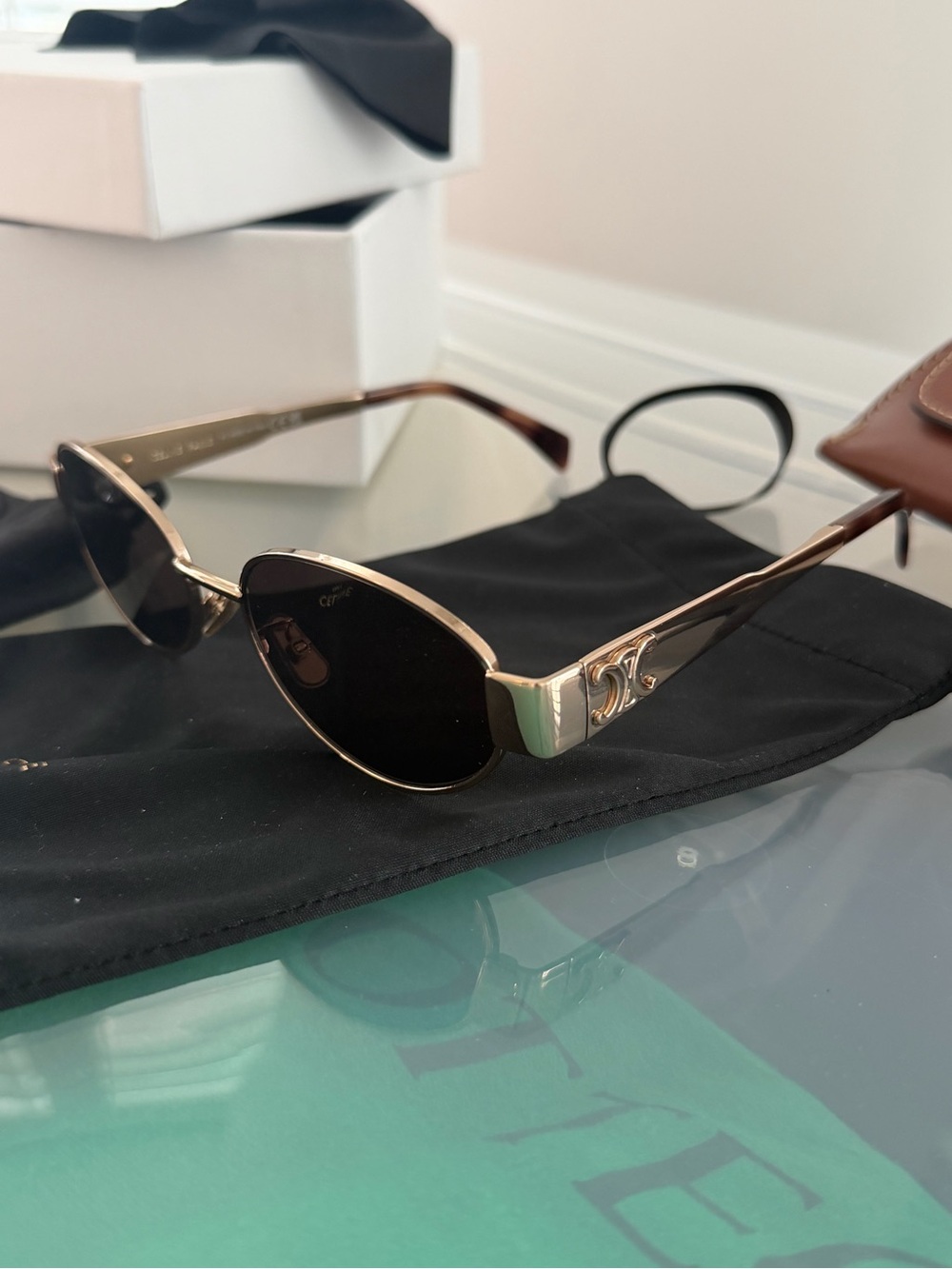 Celine Triomphe Gold Metal Womenβs Sunglasses - never worn